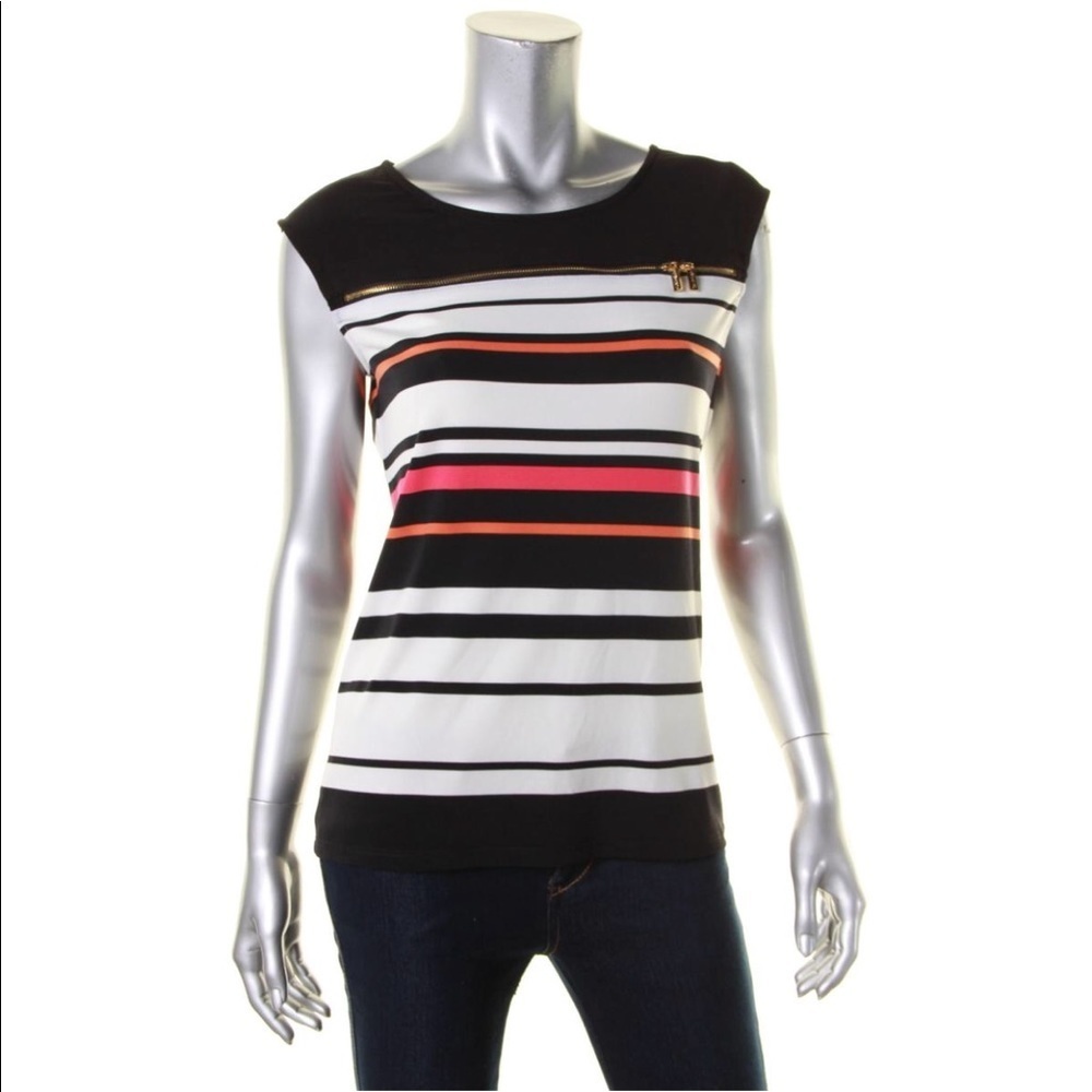 Calvin Klein sleeveless zipper blouse top small